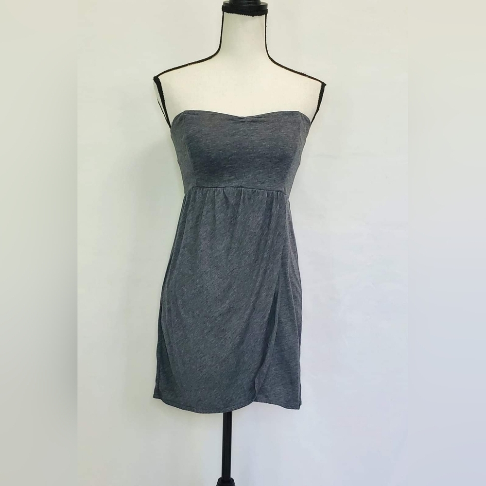 Volcom Strapless Sweetheart Faux Wrap Tunic Top
